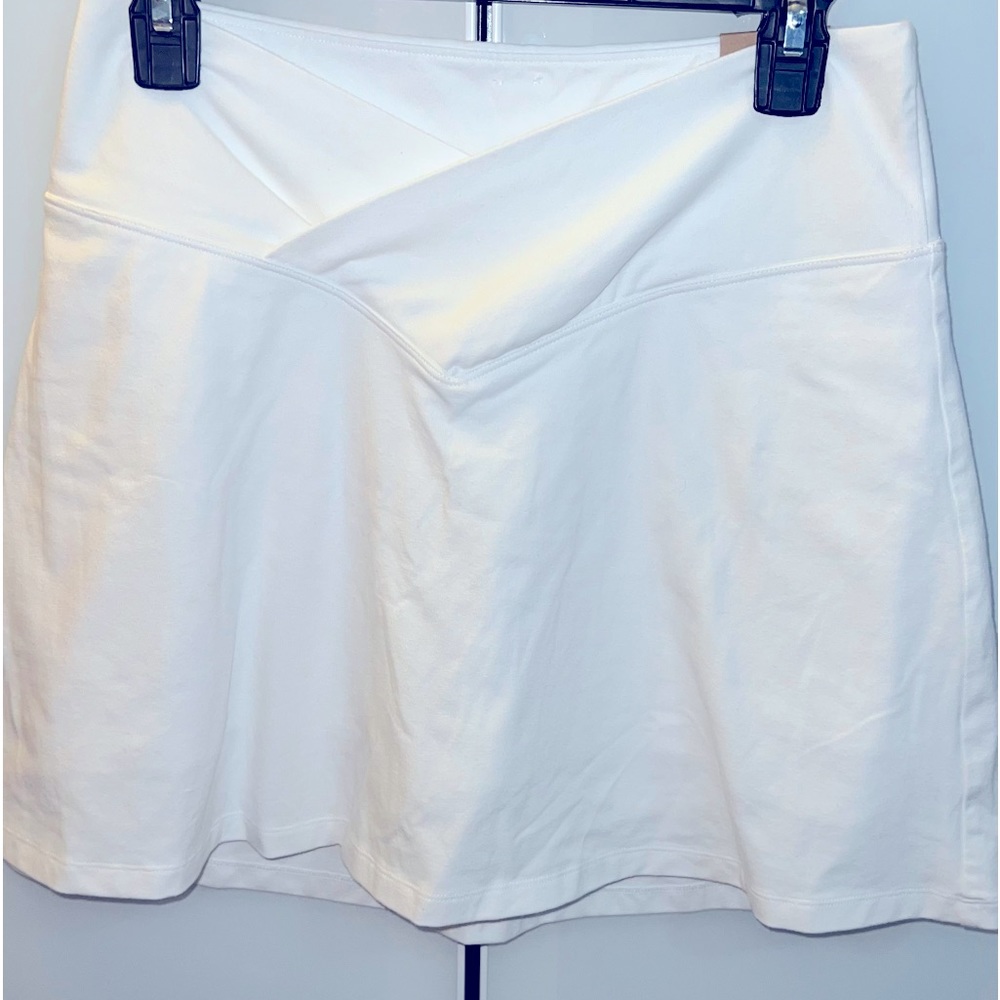 NEW VS PINK High Waist V Crossover White Cotton Skort Sz Large